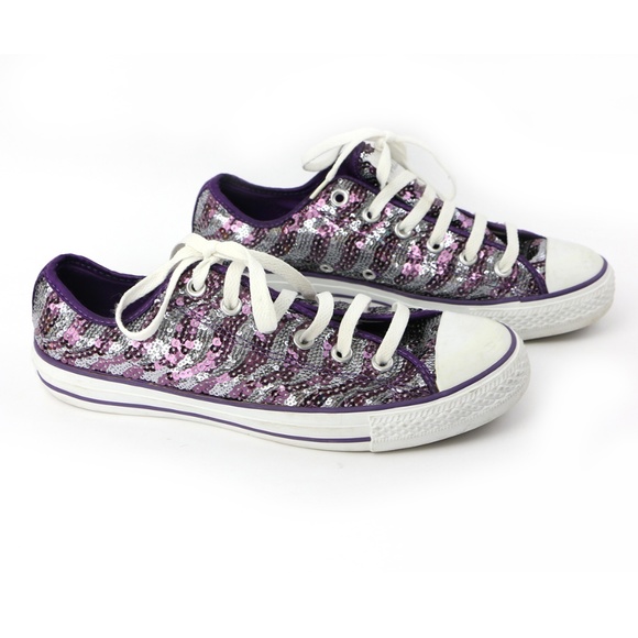 purple sequin converse sneakers